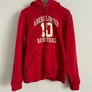 Men’s vintage Abercrombie and Fitch red “basketball” hoodie